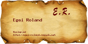 Egei Roland névjegykártya